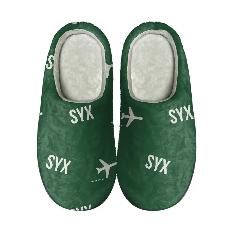 Sanya Phoenix International Airport (SYX) Slippers & Flip Flops - Slippers - Cotton - Pattern - Green