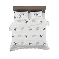 Thumbnail for Stornoway Airport (SYY) Bedding Sets & Blankets - Bedding Set - Pattern - White