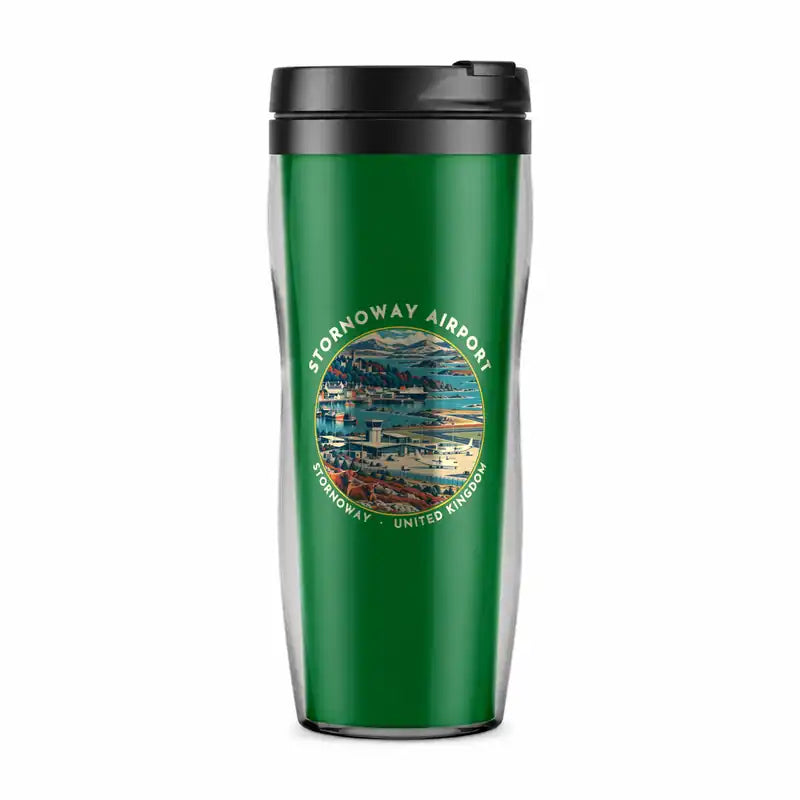 Stornoway Airport (SYY) Travel Mugs - Badge - Plastic (No Holder) - Green