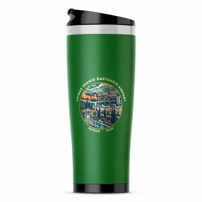 Shiraz Shahid Dastgheib International Airport (SYZ) Travel Mugs - Badge - Stainless Steel (No Holder) - Green