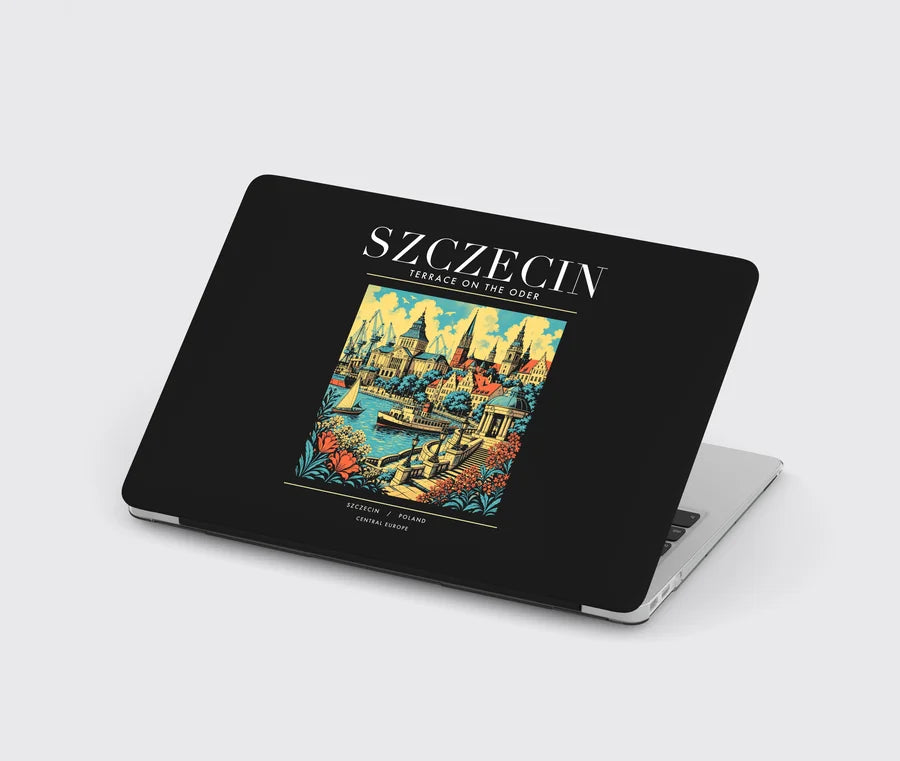 SZCZECIN - Poster - MacBook Case - Black