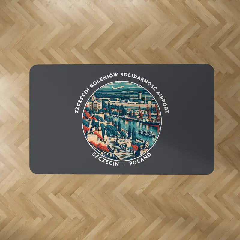Szczecin-Goleniów Solidarność Airport (SZZ) Carpets - Carpet Rectangle - Badge - Dark Gray