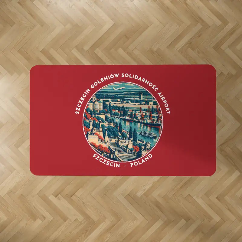 Szczecin-Goleniów Solidarność Airport (SZZ) Carpets - Carpet Rectangle - Badge - Red
