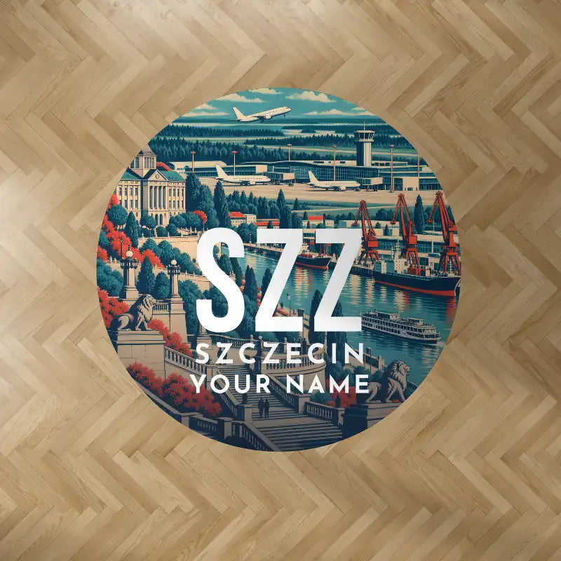 Szczecin-Goleniów Solidarność Airport (SZZ) Carpets - Carpet Round - Scene + Name