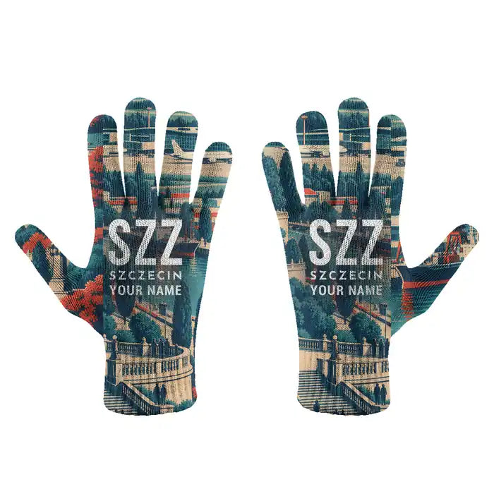 Szczecin-Goleniów Solidarność Airport (SZZ) Gloves - Gloves - Full - 3D + Name