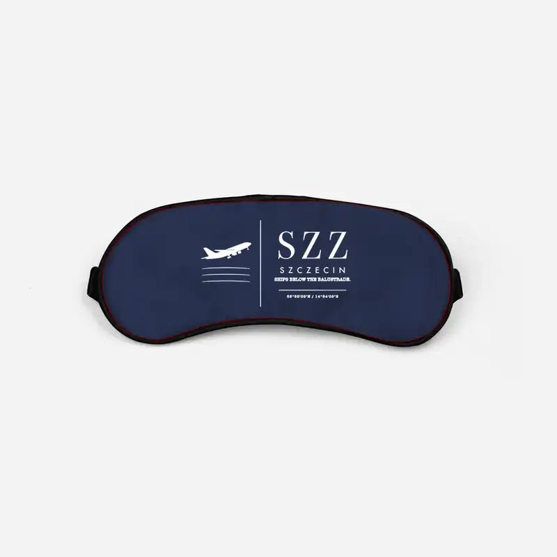 Szczecin-Goleniów Solidarność Airport (SZZ) Sleep Masks - Sleep Mask - Front - Navy Blue