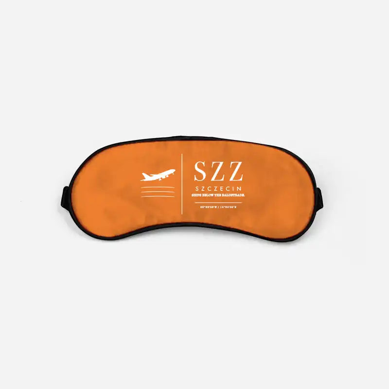 Szczecin-Goleniów Solidarność Airport (SZZ) Sleep Masks - Sleep Mask - Front - Orange