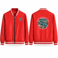 Thumbnail for Szczecin-Goleniów Solidarność Airport (SZZ) Stylish Jackets - Baseball Collar - Badge - Red