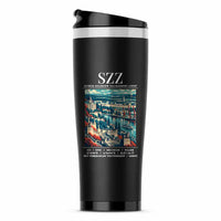 Thumbnail for Szczecin-Goleniów Solidarność Airport (SZZ) Travel Mugs - Poster - Stainless Steel (No Holder) - Black