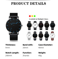 Thumbnail for Minimalist Mens Fashion Ultra Thin Watches Simple Men Business Mesh Belt Quartz Wrist Watch