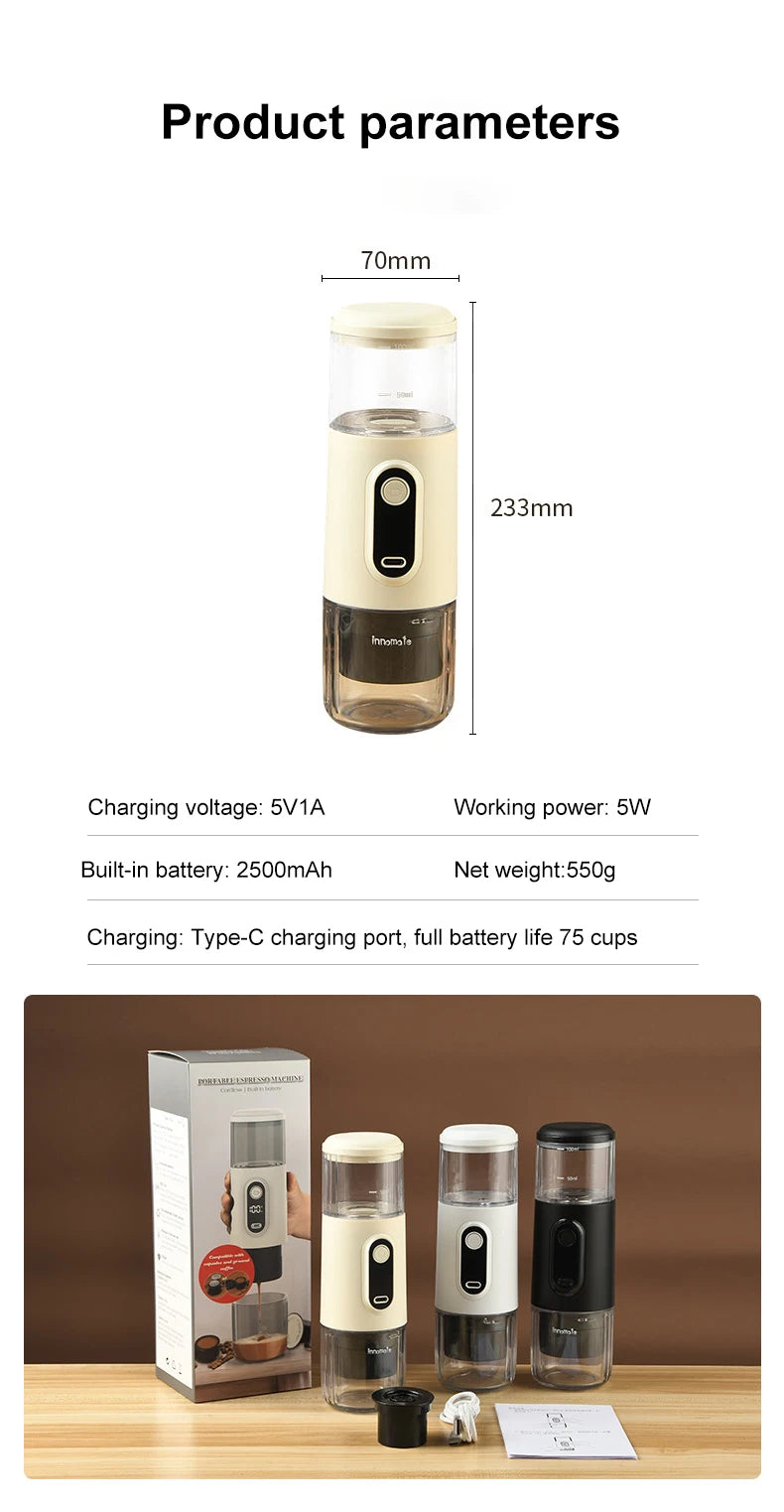 Wireless Small Portable Italian Coffee Machine