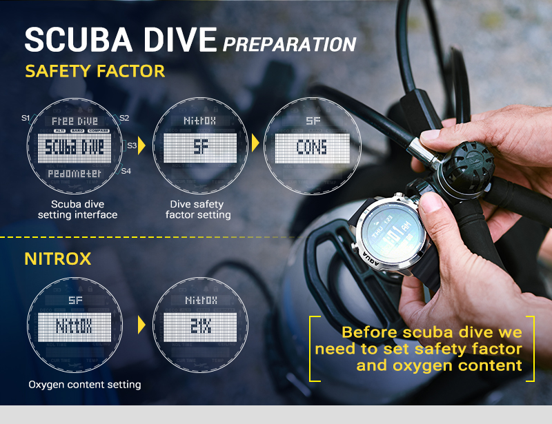 Outdoor Sports Waterproof Intelligent Diving Computer Watch