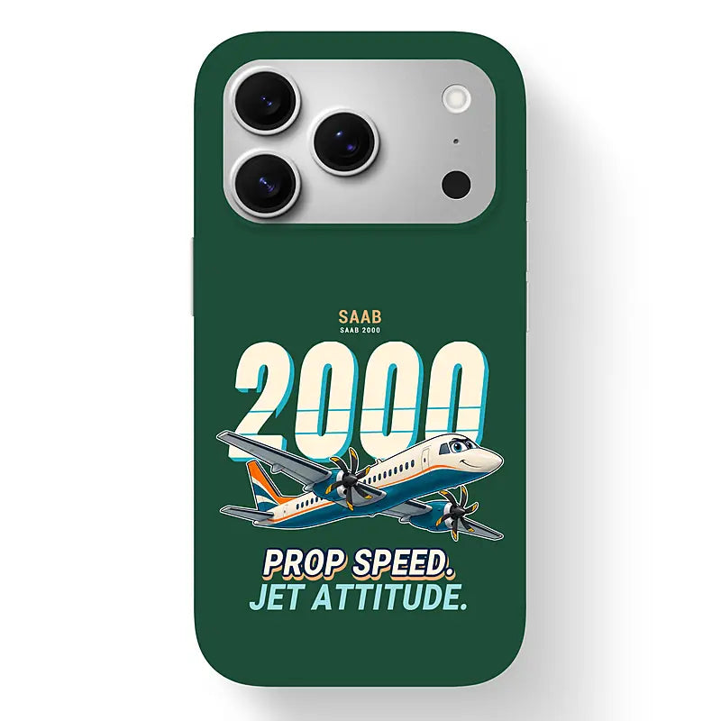 Saab 2000 - Cartoon - MagSafe iPhone 17 Pro - Dark Green