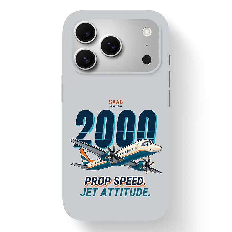 Saab 2000 - Cartoon - MagSafe iPhone 17 Pro - Light Gray