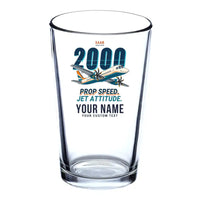 Thumbnail for Saab 2000 - Cartoon + Name - Beer & Water Glass