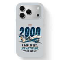 Thumbnail for Saab 2000 - Cartoon + Name - MagSafe iPhone 17 Pro - Light Gray