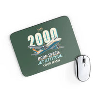 Thumbnail for Saab 2000 - Cartoon + Name - Mouse Pad - Dark Green
