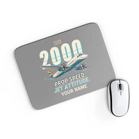 Thumbnail for Saab 2000 - Cartoon + Name - Mouse Pad - Gray