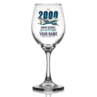 Thumbnail for Saab 2000 - Cartoon + Name - Wine Glass
