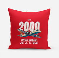 Thumbnail for Saab 2000 - Cartoon - Pillow - Red
