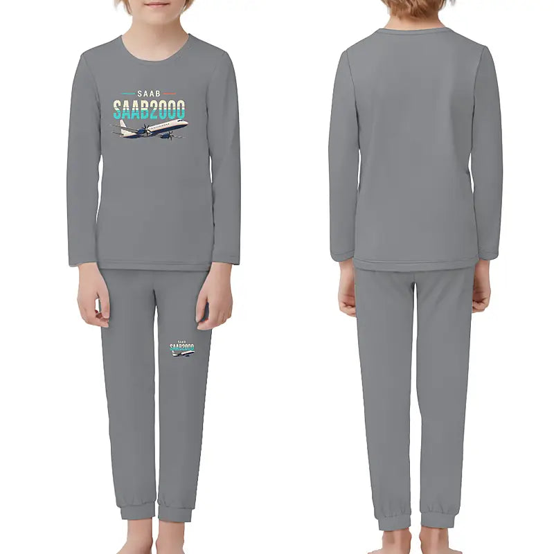 Saab 2000 - Children Pajamas - Original Chest - Gray