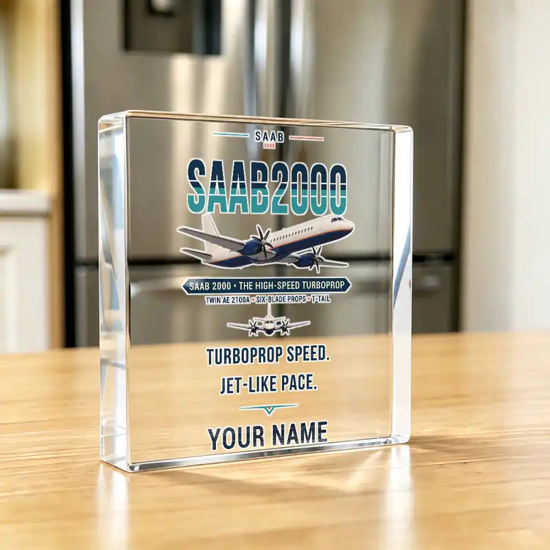 Saab 2000 - Crystal Ornament - Original + Name - Kitchen