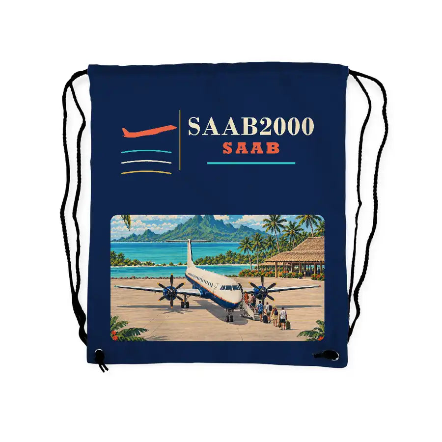 Saab 2000 - Drawstring Bag - Classic - Dark Blue