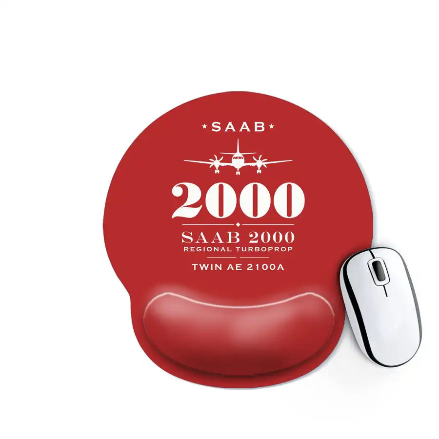 Saab 2000 - Heritage - Ergonomic Mouse Pad - Red
