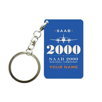 Thumbnail for Saab 2000 - Heritage + Name - Key Chain - Blue