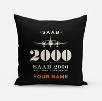 Thumbnail for Saab 2000 - Heritage + Name - Pillow - Black