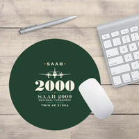 Thumbnail for Saab 2000 - Heritage - Round Mouse Pad - Dark Green