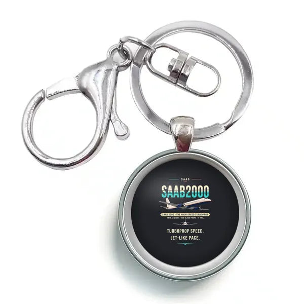 Saab 2000 - Original - Circle Key Chain - Black