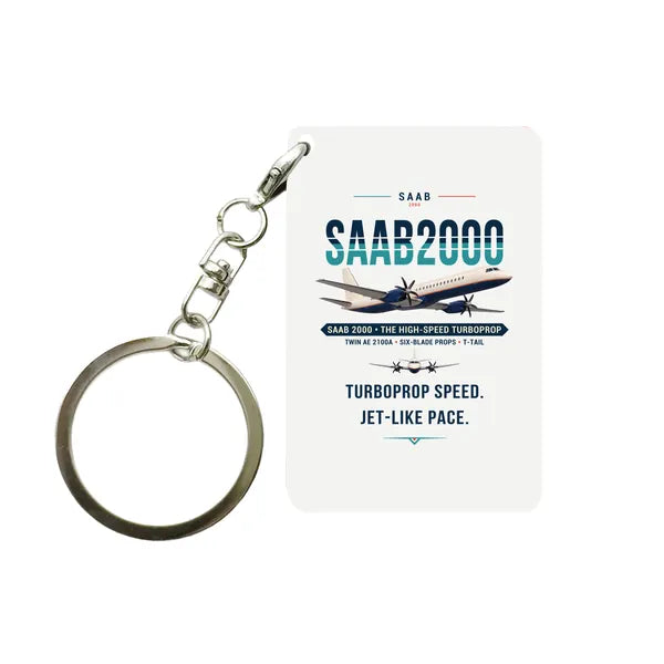 Saab 2000 - Original - Key Chain - White