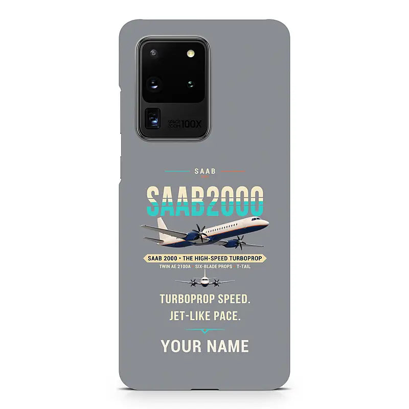 Saab 2000 - Original + Name - Samsung Case - Gray