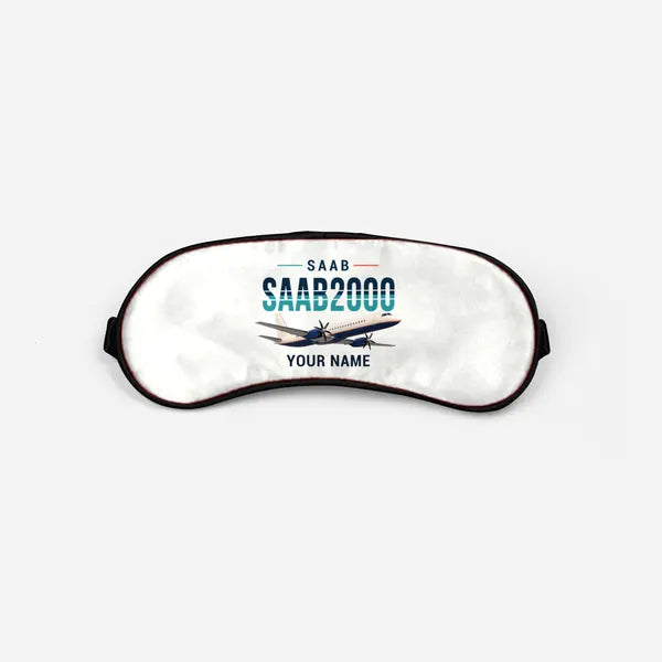Saab 2000 - Original + Name - Sleep Mask - White