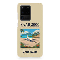 Thumbnail for Saab 2000 - Poster + Name - Samsung Case - Beige