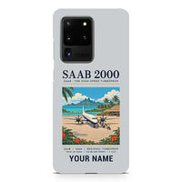Thumbnail for Saab 2000 - Poster + Name - Samsung Case - Light Gray