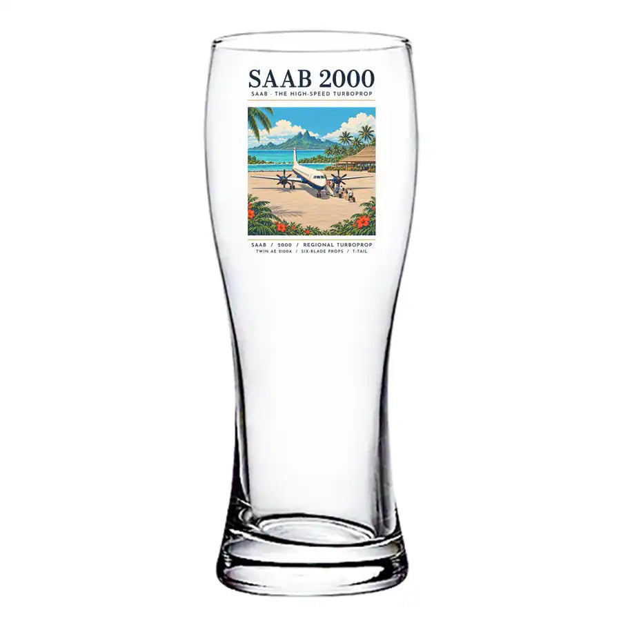 Saab 2000 - Poster - Pilsner Beer Glass