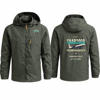 Thumbnail for Saab 2000 Stylish Jackets - Hooded Windbreaker - Original - Olive Green