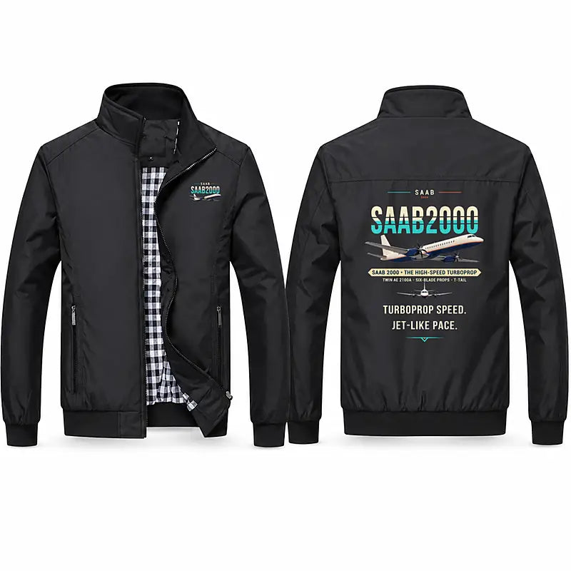 Saab 2000 Stylish Jackets - Stand Collar - Original - Black