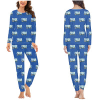 Thumbnail for Saab 2000 - Women Pajamas - Cartoon Pattern - Blue