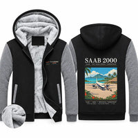 Thumbnail for Saab 2000 Zipped Sweatshirts - Poster - Black & Gray