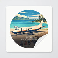 Thumbnail for Saab 340B - 3D - Circle Sticker - Peel