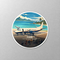 Thumbnail for Saab 340B - 3D + Name - Circle Sticker - Close-up