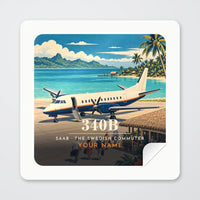 Thumbnail for Saab 340B - 3D + Name - Square Sticker - Peel