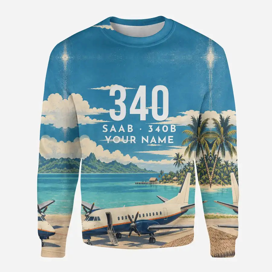 Saab 340B 3D All-Over Print Clothing - Sweatshirt - 3D + Name