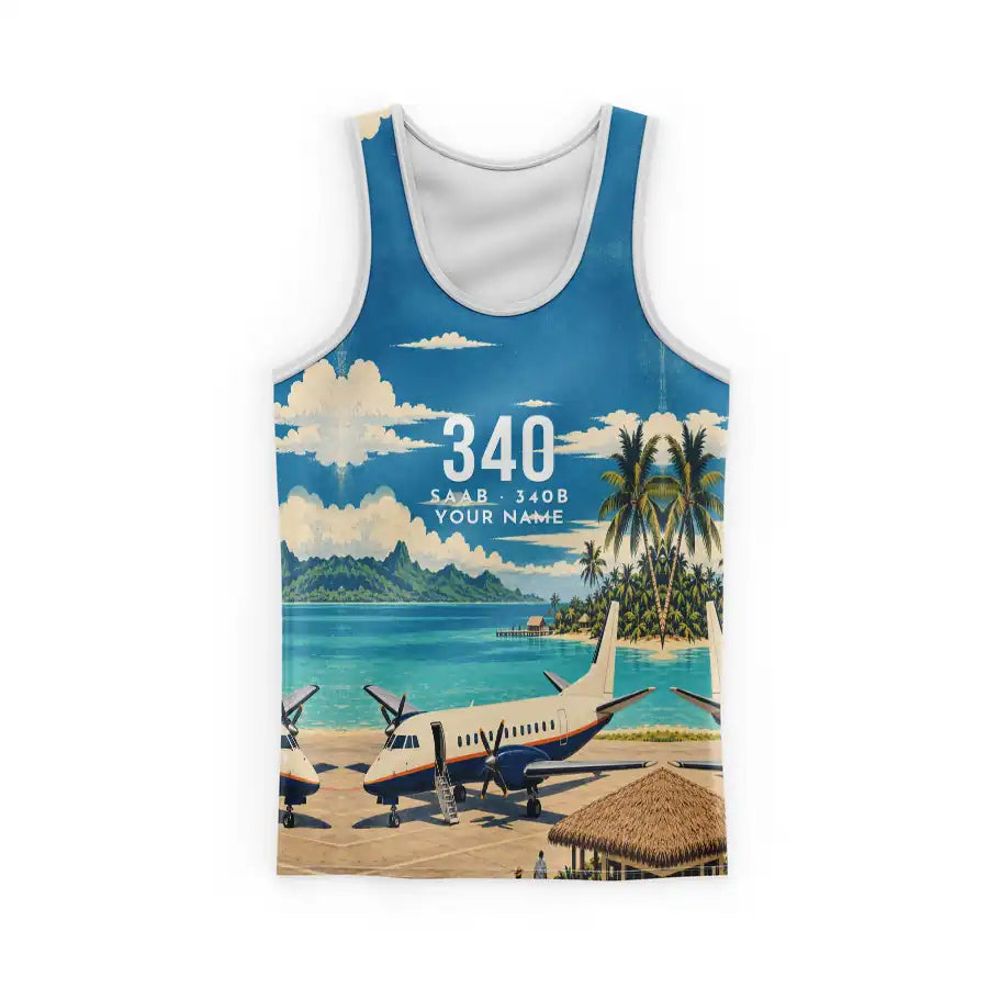 Saab 340B 3D All-Over Print Clothing - Tank Top - 3D + Name