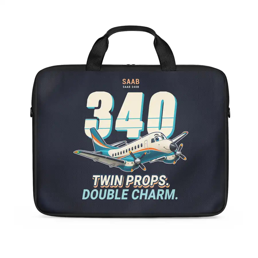 Saab 340B - Cartoon - Laptop Bag