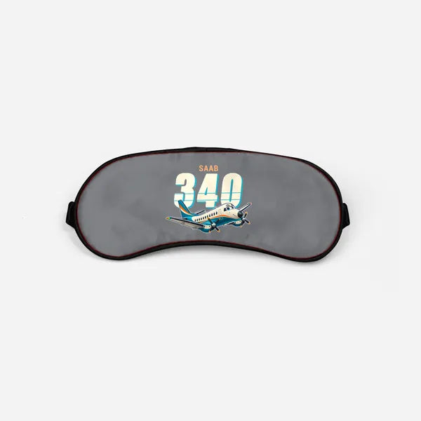 Saab 340B - Cartoon - Sleep Mask - Gray