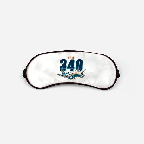 Saab 340B - Cartoon - Sleep Mask - White